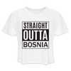 Straight outta Bosnia | Kratka zenska majica - white